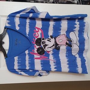 Disney Mickey Mouse Blue and White Kids Shirt